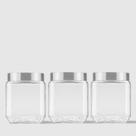 Kit com 3 Potes Quadrados Collection 1,2L Inox Escovado Invicta Kit com 3 Potes Quadrados Collection 1,2L Inox Escovado Invicta
