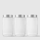 Kit com 3 Potes Quadrados Collection 2,2L Inox Escovado Invicta Kit com 3 Potes Quadrados Collection 2,2L Inox Escovado Invicta