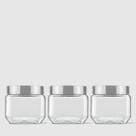 Kit com 3 Potes Quadrados Collection 800ml Inox Escovado Invicta Kit com 3 Potes Quadrados Collection 800ml Inox Escovado Invicta