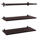 Kit com 3 Prateleiras MDP 60x25 + 6 Suportes em PP Brasforma - Chocolate