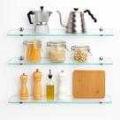 Kit com 3 Prateleiras Porta Shampoo de Vidro 30x10 cm Vidro 6 ou 8 mm, Design Moderno e Funcional Kit com 3 Prateleiras Porta Shampoo de Vidro 30x10 cm Vidro 6 ou 8 mm, Design Moderno e Funcional