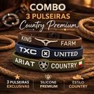 Kit com 3 Premium Ajustável King Farm TXC United Ariat Country (Pulseiras Country Silicone)