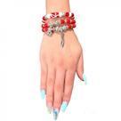 Kit com 3 Pulseiras Ogum Vermelho Cristal e Silicone