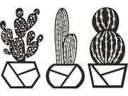 Kit Com 3 Quadrinhos Cactos Decorativos Decoração Quarto