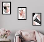 Kit com 3 Quadros Decorativos de Parede Sala Quarto Abstrato Frases 20x30cm Kit com 3 Quadros Decorativos de Parede Sala Quarto Abstrato Frases 20x30cm