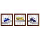 Kit com 3 Quadros Decorativos Infantil Carrinhos Menino Kit com 3 Quadros Decorativos Infantil Carrinhos Menino