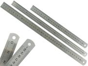Kit Com 3 Réguas Metal Leve De Aço Inoxidável Tamanho 30 40 e 50 cm Marcação Baixo Relevo Escolar Escritório Engenheiro