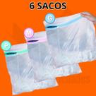 Kit com 3 Sacos para lavar roupas P, M, G Protetor De Roupa Íntima Tecido Papa Bolinha Organizador