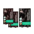Kit com 3 Shampoos Tonalizantes Color Change 02 Castanho Escuro + 01 Preto - Kiss New York