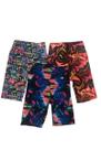 Kit Com 3 Shorts Longo Academia Estampas Variadas