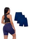 Kit Com 3 Shorts Longo Academia Suplex Cintura Alta Feminino Kit Com 3 Shorts Longo Academia Suplex Cintura Alta Feminino
