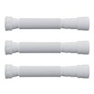 Kit com 3 Sifão Universal Extensivo Branco 70cm para Cozinha, Banheiro, Tanque etc. - Blukit
