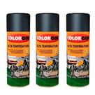 Kit com 3 sprays alta temperatura preto fosco colorgin Kit com 3 sprays alta temperatura preto fosco colorgin