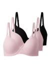 Kit com 3 Sutiãs com Aro e Bojo Push Up Liz 51805 Taça C Colorido Kit com 3 Sutiãs com Aro e Bojo Push Up Liz 51805 Taça C Colorido