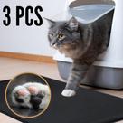 Kit com 3 Tapetes Coletor de Areia Gato 200 Lavagens - 70x50 Preto - Alta Absorção Quality