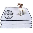 Kit com 3 Tapetes Higiênicos 100x70 Branco com borda Preta Laváveis para cães - Alta Absorção