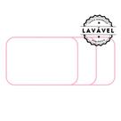 Kit com 3 Tapetes Higiênicos 70x50 Branco com borda Rosa Laváveis para cães - Alta Absorção