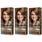 Kit Com 3 Tinta Cor&Ton Louro Marrom Intenso Mini Kit 7.777