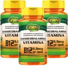 Kit Com 3 Un Vitamina B12 Pura Alto Teor De Cianocobalamina 450mg 180 Capsulas Vegano Unilife