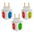 Kit Com 3 Und Adaptador Tomada Cubo 4 Entradas Benjamin 10a Dado Kit Com 3 Und Adaptador Tomada Cubo 4 Entradas Benjamin 10a Dado