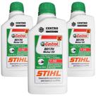 KIT Com 3 Unidades de Óleo 2 Tempos Castrol Stihl 500ml Lubrificante de Alto Poder Detergente