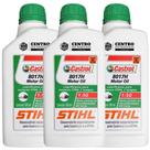 KIT Com 3 Unidades de Óleo 2 Tempos Castrol Stihl 500ml Lubrificante Para Roçadeiras e Motosserras