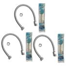 Kit com 3 Unidades do Flexível de Malha Trançada de Aço INOX 1/2 da Flvx Hidro de 30cm - FLEX30-IN