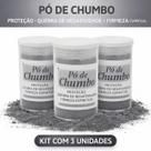 Kit com 3 Unidades Pó de Chumbo Proteção Defesa Espiritual Quebra de Demandas