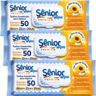 Kit Com 3 Unidades Toalha Umedecida Sênior Wipes Premium 50 Unidades Total 150