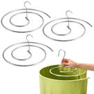 Kit com 3 Varal Cabide Espiral Cromado 43cm Para Lençol Toalha Roupa de Cama Até 2m Cromado Otimizador de Espaços