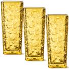 Kit com 3 Vaso Jarro Decorativo De Mesa em Vidro Modelo Bubble Bolhas 300ml Âmbar