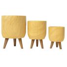 Kit com 3 Vasos Linha Genebra Cachepot com Tripé de Madeira - Kit com 3 Vasos Linha Genebra Cachepot com Tripé de Madeira -