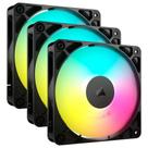 Kit com 3 Ventoinhas Corsair RS120 ARGB, 120mm, PWM, Preto - CO-9050181-WW