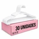 Kit com 30 Cabides Adulto Branco Organizador Roupa Plástico