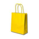 Kit com 30 Sacolas de Papel Amarela 23,5x10x31,5cm com Alça