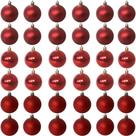 Kit Com 36 Bolas Natalinas Ø 5cm Vermelhas - Mistas