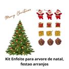 Kit com 36 enfeites para arvore de natal decoração natalina papai noel