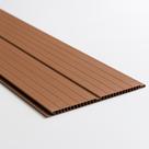 Kit com 36 m² Forro de PVC 8mm x 20cm x 3m Belplast Marrom Kit com 36 m² Forro de PVC 8mm x 20cm x 3m Belplast Marrom