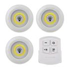 Kit com 3PCS Luminária Lâmpada Led Spot Sem Fio Controle Remoto