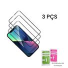 Kit Com 3UN Películas Protetoras 3D De Vidro para Iphone 11 12 13 14 15 16