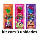 kit com 3un Pirulito Dip Loko Neon Monster Brilha No Escuro