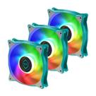 Kit com 3x Cooler FAN Iceberg Thermal IceGale ARGB 120mm Cinza e Azul ICEGALE12A-A3A