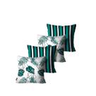Kit com 4 Almofadas Mdecore Folhas Branco 45x45