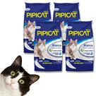 Kit Com 4 Areia Pipicat Higiênica Sanitária Kelco Para Gatos Bianco Granulado Controle De Odor Alta Absortção 1,8Kg
