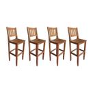 Kit com 4 Banquetas Alta Confort com Encosto Madeira Maciça Malbec