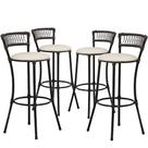 Kit Com 4 Banquetas Altas Forts Fibra Uv Bancada, área Goumert, Bar, Piscina, Balcão, Floral Gelo