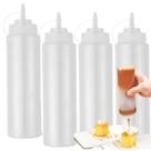 Kit com 4 Bisnaga de 1 Litro Profissional Grande Graduada Para Molhos Ketchup Maionese Mostarda Buffet Restaurante Lanchonete Kit com 4 Bisnaga de 1 Litro Profissional Grande Graduada Para Molhos Ketchup Maionese Mostarda Buffet Restaurante Lanchonete
