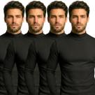 Kit com 4 Blusas Masculina Cacharrel Gola Alta Canelada Manga Longa Inverno Confortável Kit com 4 Blusas Masculina Cacharrel Gola Alta Canelada Manga Longa Inverno Confortável