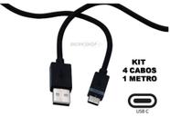 Kit com 4 Cabos USB Tipo C de 1 Metro Conexão Rápida e Segura - Atomo