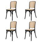 Kit com 4 Cadeiras Amis Com Assento Rattan La Mobilia Sala Cozinha